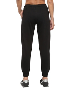 Pantalon de jogging noir pour femme avec bande latérale grise, taille élastique et cordon de serrage, décontracté, respirant, en maille, pour l'automne - Product Image 3