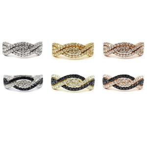 Encantadores anillos de banda de eternidad de compromiso de diamante de lujo de oro blanco sólido de 18 quilates para boda Diseño de giro de moda para fiestas - Product Image 4