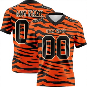 เสื้อฟุตบอลอเมริกันลายอาร์ไกล์แบบกำหนดเองสำหรับเด็กผู้ชาย คอวี แขนกุด ระบายอากาศได้ดี ผลิตจากโพลีเอสเตอร์ 100% ชุดยูนิฟอร์ม สามารถใส่ชื่อทีมหรือชื่อใดก็ได้ด้านหน้า - Product Image 1