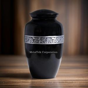 Urne de crémation adulte en métal massif noir Antique Style américain mémorial cendres souvenir bas prix en gros urne funéraire pour l'enterrement - Product Image 3