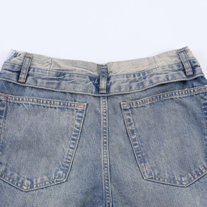 Jeans de Mezclilla de Pierna Ancha para Hombre, Lavado Oscuro, Corte Holgado, Cintura Media, Estilo Casual Urbano, Verano/Invierno, Tejido de Algodón - Product Image 4