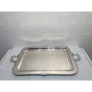 Plateau de service rectangulaire en acier inoxydable, design simple, très vendu, pour la maison, la cuisine et les restaurants. - Product Image 2