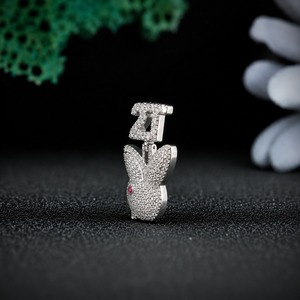 Custom Bunny Pendant VVS Moissanite Diamond Necklace 925 Sterling Silver Iced Out Rabbit Pendant Hip Hop Jewelry Personalized Lu - Product Image 2