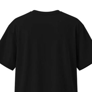 Black DropOver Tee T-shirt surdimensionné pour hommes en coton de qualité supérieure, col rond, manches courtes, coupe ample, streetwear, t-shirt basique confortable - Product Image 4