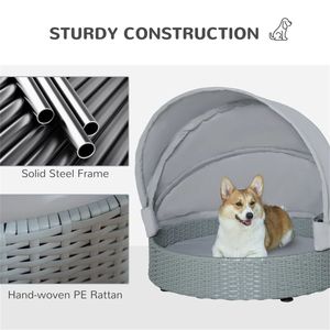 Cuccia per Cani in Memory Foam Grigia con Baldacchino Pieghevole, Divano Rialzato per Animali Domestici di Piccola Taglia, Uso Interno, Rimovibile, Lavabile, con Funzione Rinfrescante - Product Image 6