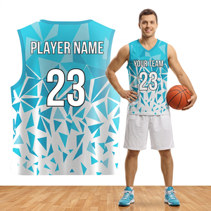 Maillot de basket-ball personnalisé sublimé, col en V, sans manches, imprimé, anti-humidité, unisexe, adulte, coupe régulière 23 - Product Image 2