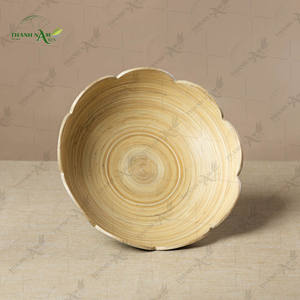 Floral Long Stand <b>Bamboo</b> Pedestal <b>Bowl</b> Handcrafted with Elegant Flower Form Eco-Friendly Modern Design for Party Use - Product Image 3