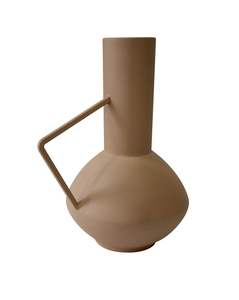 Jarrón Minimalista con Asa Mate |   Recipiente Floral de Metal Estilo Nórdico |   Modernos Adornos Decorativos para el Hogar en Terracota, Jarrones Hechos a Mano - Product Image 1