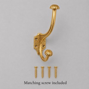 SHUBHAM Gold Wall Mounted <b>Hook</b> <b>Decorative</b> Metal <b>Coat</b> <b>Hook</b> Double <b>Hook</b> for Entryway Bathroom - Product Image 3