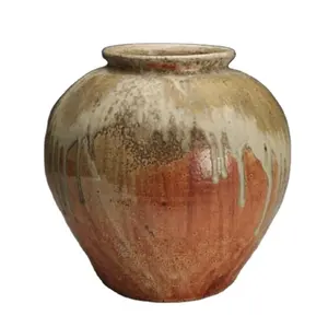 Wholesale Antique Oval Vase Ornaments Flower Arrangement Metal Patina Vase Handmade Nordic Home Decor Table <b>Top</b> Flower Vase - Product Image 1