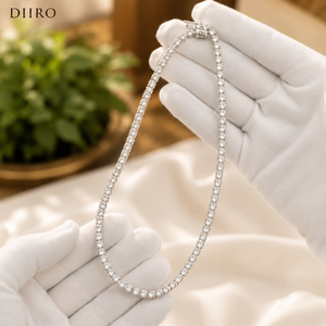 925 Sterling Silver <b>Iced</b> <b>Out</b> 2mm 3mm 4mm 5mm VVS1 Moissanite Round Diamond Tennis <b>Chain</b> Necklace - Product Image 5