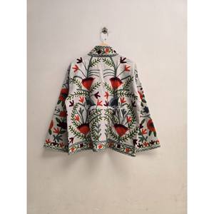 Chaqueta india 100% algodón, hecha a mano, corta, unisex, con bordado uzbeco, para fiestas, para mujer. - Product Image 4