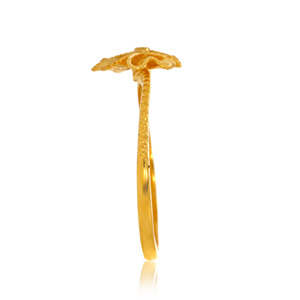 Heart Floret Gold <b>Ring</b> Luxury Gold Floral Bow <b>Ring</b> for Women Delicate Flower <b>Adjustable</b> <b>Ring</b> Fine Fashion Jewelry - Product Image 3
