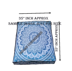 Funda de cojín de suelo con diseño de mandala de pavo real, 35 pulgadas, cojín grande para meditación, cuadrado, en varios colores, de Indian Consigners - Product Image 4