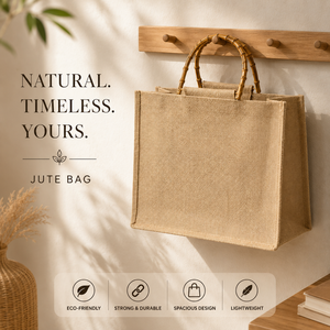 Bolsa de Yute Sólida EcoDari con Asas de Bambú, Tamaño Personalizable, Reutilizable y Ecológica, para Uso Diario en Bengala Occidental - Product Image 2