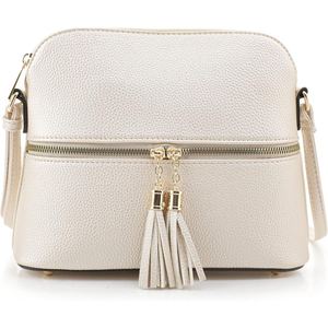 <b>Pebble</b> Grain PU Leather Crossbody Bag Tassel Zipper Shoulder Purse Adjustable Strap for Office Daily Travel - Product Image 3