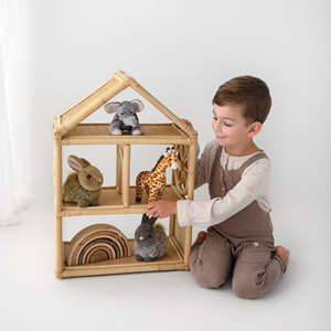 Casitas de muñecas de ratán hechas a mano, pequeñas miniaturas de casas para muñecas, juguetes para niños y bebés. - Product Image 6