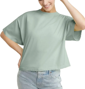 เสื้อครอปท็อปแฟชั่นสั่งทำ แขนสั้น ผ้าฝ้าย 100% คอกลม สไตล์ Y2K ขายส่ง เสื้อยืดผู้หญิง - Product Image 5