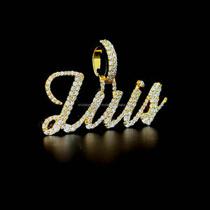 Offre Spéciale de qualité supérieure 2.38 Ct personnalisé 925 en argent Sterling nom lettre VVS-VS pendentif en diamant cultivé en laboratoire pour cadeau de la Saint-Valentin - Product Image 4