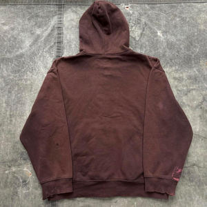 Sweat-shirt à capuche vintage rétro marron chocolat – Style streetwear déchiré avec fermeture éclair intégrale, design personnalisé unisexe - Product Image 5