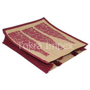 Elegante Bolsa de Yute con Estampado de Puntos de un Solo Color, Laminada en PP, con Soporte para Tres Botellas de Vino, Asa de Cuerda Acolchada, para Promociones - Product Image 4