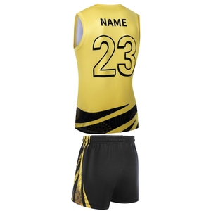 Ensemble d'uniformes de football australien personnalisés, respirant, en polyester, maillot d'équipe imprimé numériquement, sans manches, unisexe, adulte - Product Image 3