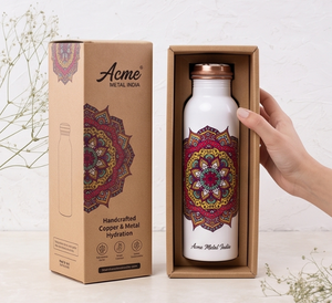 Unique Mandala Printed Copper Water Bottle Stylish Eco Friendly Bottle Reusable Bohemian Design Drinkware For Yoga Gym And Home - Product Image 6