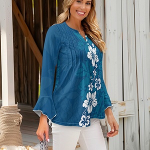Camisas de Moda con Estampado Tropical para Mujer, Elegantes y Casuales, de Manga Larga, para Otoño, Modernas, para el Trabajo y la Oficina - Product Image 5