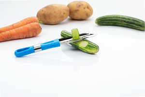 Couteau à éplucher en forme d'anneau, lame en acier inoxydable, outil d'épluchage de précision, poignée en plastique ambidextre, design durable, polyvalent pour la cuisine - Product Image 1