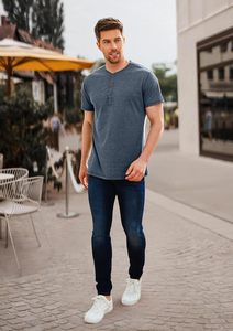 High Quality Men's Short Sleeve Cotton T-Shirt Bottom Style Crew Neck Front Breathable Eco-Friendly OEM ODM Factory Supplier - Product Image 4