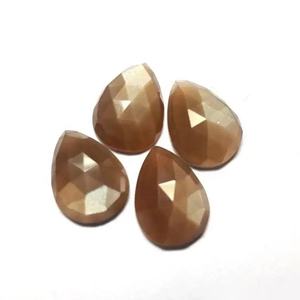 AAA Grade 5mm x 7mm Naturel Brun Moonstone Rose Cut Poire Cabochon Lisse En Gros Semi-Précieux Pierres Précieuses En Vrac Du Fabricant - Product Image 1