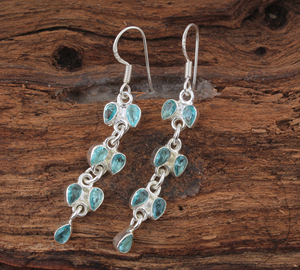 Natural Blue Topaz <b>Dangle</b> <b>Earrings</b> 925 Sterling <b>Silver</b> Handmade Blue Gemstone Jewelry Wholesale Elegant Drop <b>Earrings</b> for Women - Product Image 2