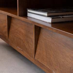 Mueble para TV Vandana Cresta Zenova con 2 nichos en madera de mango - Product Image 3