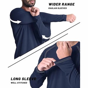 T-shirts de sport décontractés à manches longues, anti-UV, 100 % polyester, séchage rapide - Product Image 3
