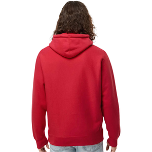 <b>Mens</b> Heavyweight Cross-Grain Hoodie <b>Red</b> Color Premium Cotton Fleece Pullover <b>Sweatshirt</b> Custom Logo OEM ODM Casual Winter Wear - Product Image 2