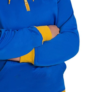 สินค้ามาใหม่ SGRho เสื้อฮู้ดครึ่งซิปสีบล็อกสำหรับผู้หญิงฤดูหนาว |   เสื้อฮู้ดแขนยาวปักตัวอักษรกรีกด้านหน้า - Product Image 5