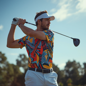 T-shirt de golf pour homme en polyester/coton tricoté, respirant, séchage rapide, style formel, personnalisable OEM/ODM - Product Image 1