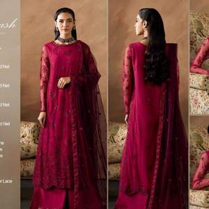 Colección de Trajes Formales de Lujo ZARIF DHARKASH 2026, Traje de 5 Piezas con Bordado Pesado en Tela de Red y Pantalón de Seda Cruda para Fiesta - Product Image 5