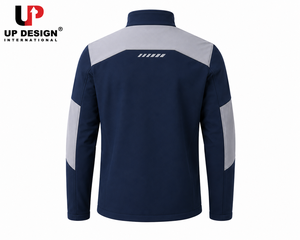 Veste Softshell Homme Bleu Marine Personnalisée Imperméable Coupe-Vent Doublée Polaire pour Randonnée et Travail Tactique OEM - Product Image 3