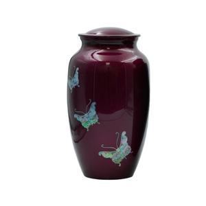 โกศโลหะสำหรับเผาศพ อุปกรณ์งานศพสำหรับผู้ใหญ่ ภาชนะใส่เถ้ากระดูก โถโลหะเก็บเถ้ากระดูก ดีไซน์ลายผีเสื้อล่าสุด โกศสำหรับบรรจุอัฐิของมนุษย์ - Product Image 1