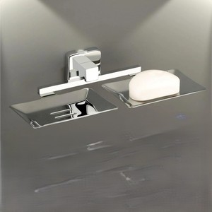 Porte-savon tendance en acier inoxydable, support à savon contemporain en métal pour la salle de bain à domicile - Product Image 3