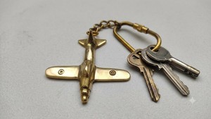 Vintage Brass Airplane Keychain Handmade Metal Aircraft <b>Key</b> Ring with Carabiner Clip Aviation <b>Key</b> Holder Gift for Pilots <b>T</b> - Product Image 6