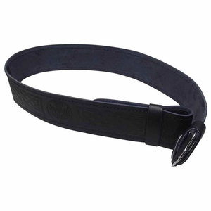 Cinturón de Kilt Escocés de Cuero Negro con Grabado de Cardo para Hebilla, Cinturones Irlandeses de Tartán para Clanes, Venta al por Mayor - Product Image 3