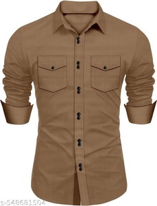 Camisa Casual de Primavera para Hombre, 100% Algodón, Tejido Sólido, Cuello Mandarín Vintage, Botones de Cuerno, ODM - Product Image 2