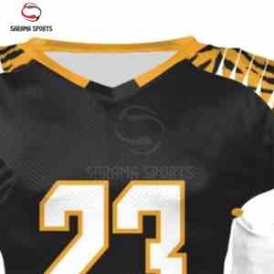 Uniforme de football américain personnalisé de haute qualité, respirant, sublimé, à manches courtes, pour jeunes et adultes, service OEM, styles vierges ou à motifs. - Product Image 2