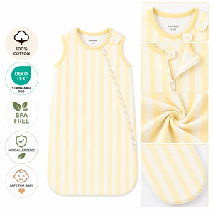 Hot Sale Premium Newborn Infant Sleep Sack Cotton Sleeveless Zipper Baby <b>Sleeping</b> <b>Bag</b> Wearable Blanket Custom Supplier - Product Image 1