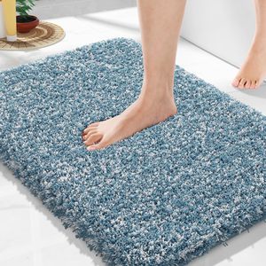 Hot Selling 17"x24" Microfiber Bath <b>Mat</b> Super Absorbent Non-Slip Floor Thick Plush Shaggy Tufted <b>Bathroom</b> Rug Washable Hotel - Product Image 1