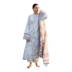 Robe élégante en tissu floral, vêtements indiens et pakistanais, collection été, vêtements décontractés, ensemble en coton 3 pièces pour femmes, tenues quotidiennes - Product Image 1