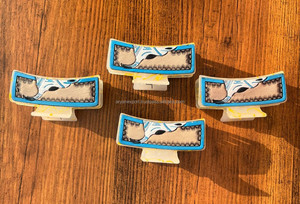 Nouvelle arrivée vente chaude Western élégant à la main usiné en cuir gravé pinces à cheveux en cuir griffe accessoires de cheveux pour les femmes - Product Image 3