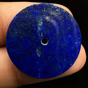 Esfera de Reloj de Lapislázuli Natural y Pirita, Corte Plano, Estilo Clásico, Elegante, Vintage y de Lujo, Tamaño 24.50mm, Grosor 1.50mm, Gemas K - Product Image 1